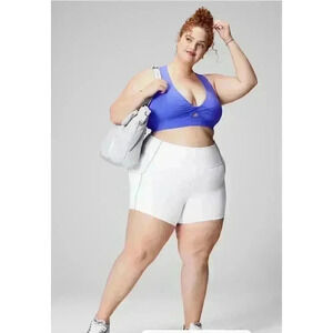 Fabletics White Oasis PureLuxe High Waisted Shorts, XXL